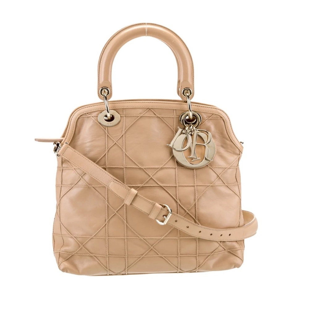Christian Dior Medium Cannage Granville Tote in Beige